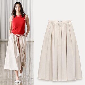 NEW ZARA ruffly ecru 2252 skirt